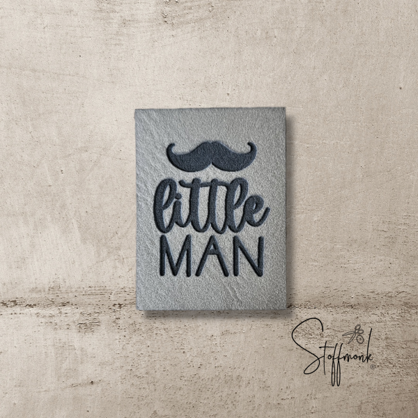 Label -  "little MAN" - ca. 3 cm x 4 cm - Kunstleder ++ Farbauswahl ++